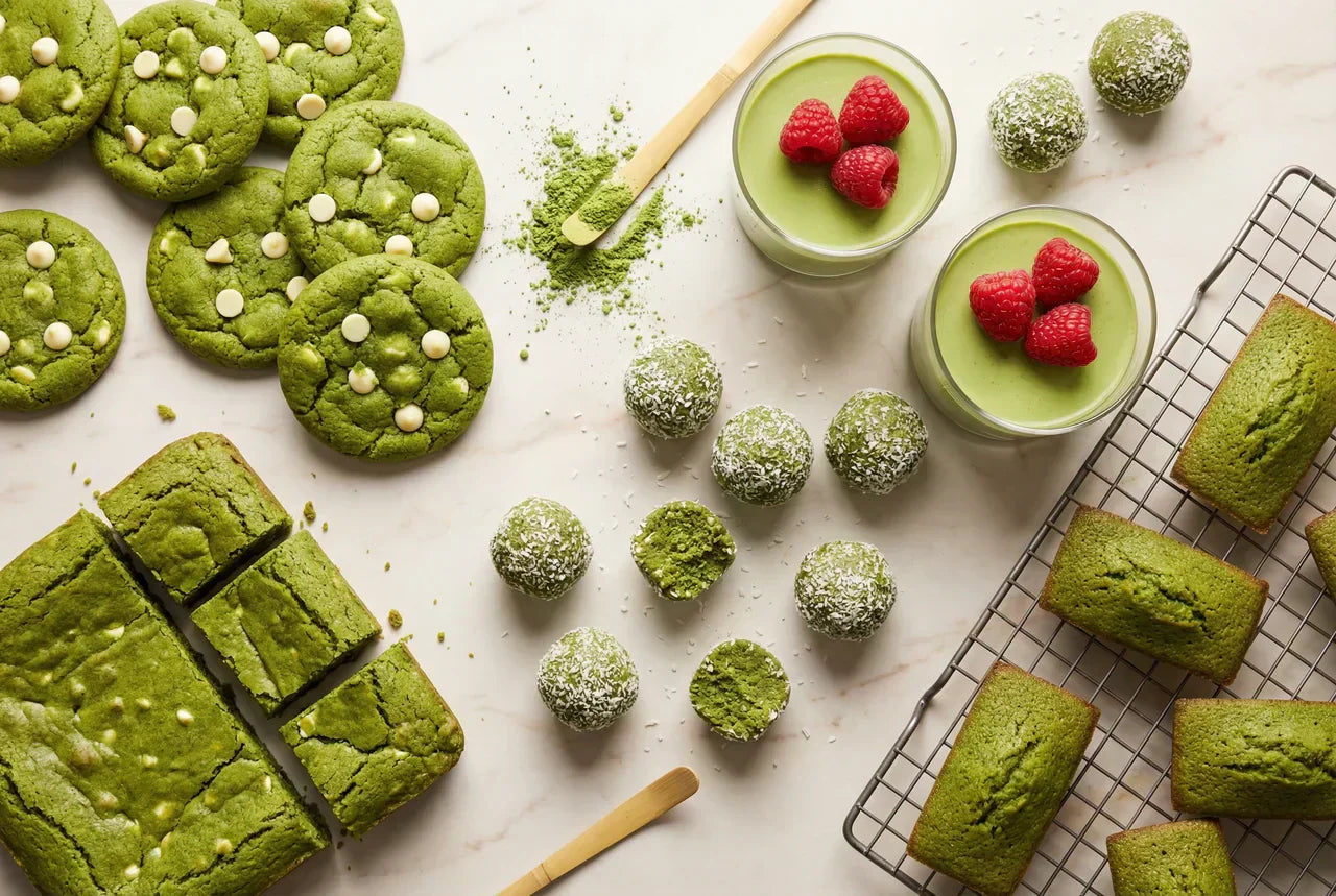 Recettes de desserts au matcha : cookies, brownies, energy balls et panna cotta