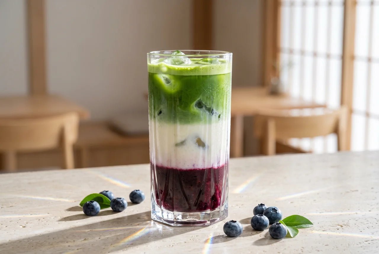 Blueberry Flower Matcha : la recette violette et verte - Tsuki Matcha