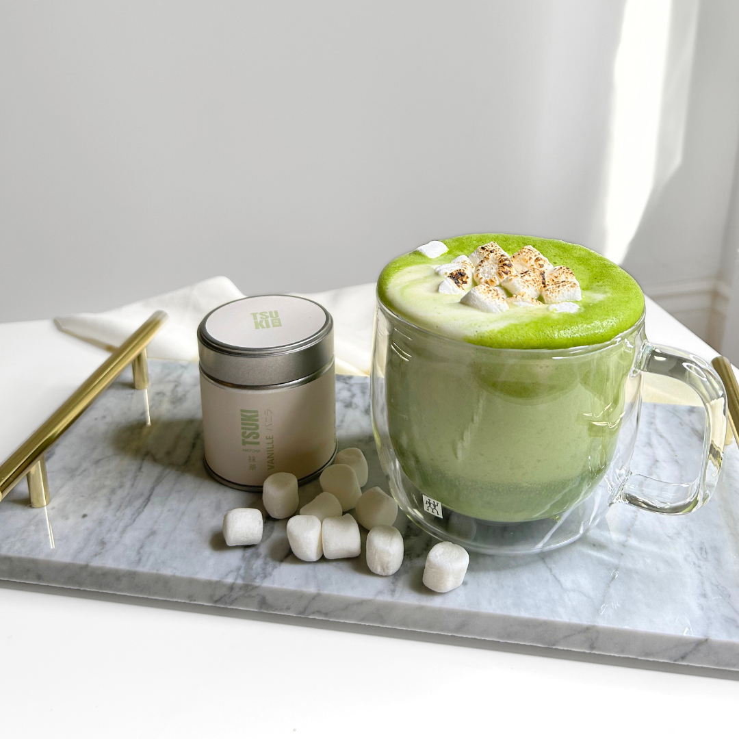 Matcha latte vanille & marshmallows