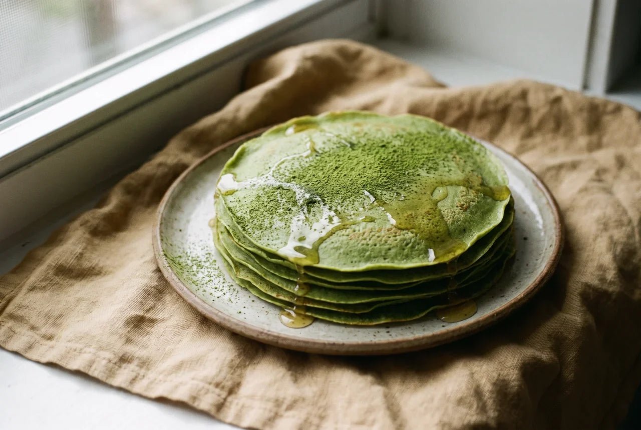 Crêpes au matcha : la recette facile et gourmande, chaudes ou en mille crêpes - Tsuki Matcha