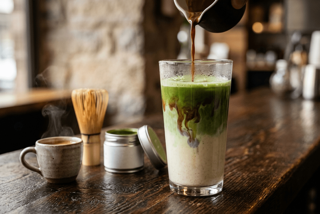 Dirty matcha : la recette espresso + matcha qui change tout - Tsuki Matcha