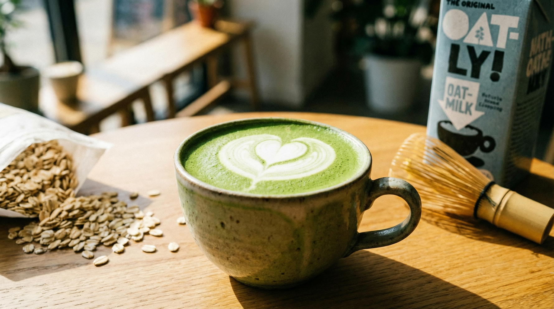 Matcha latte au lait d'avoine