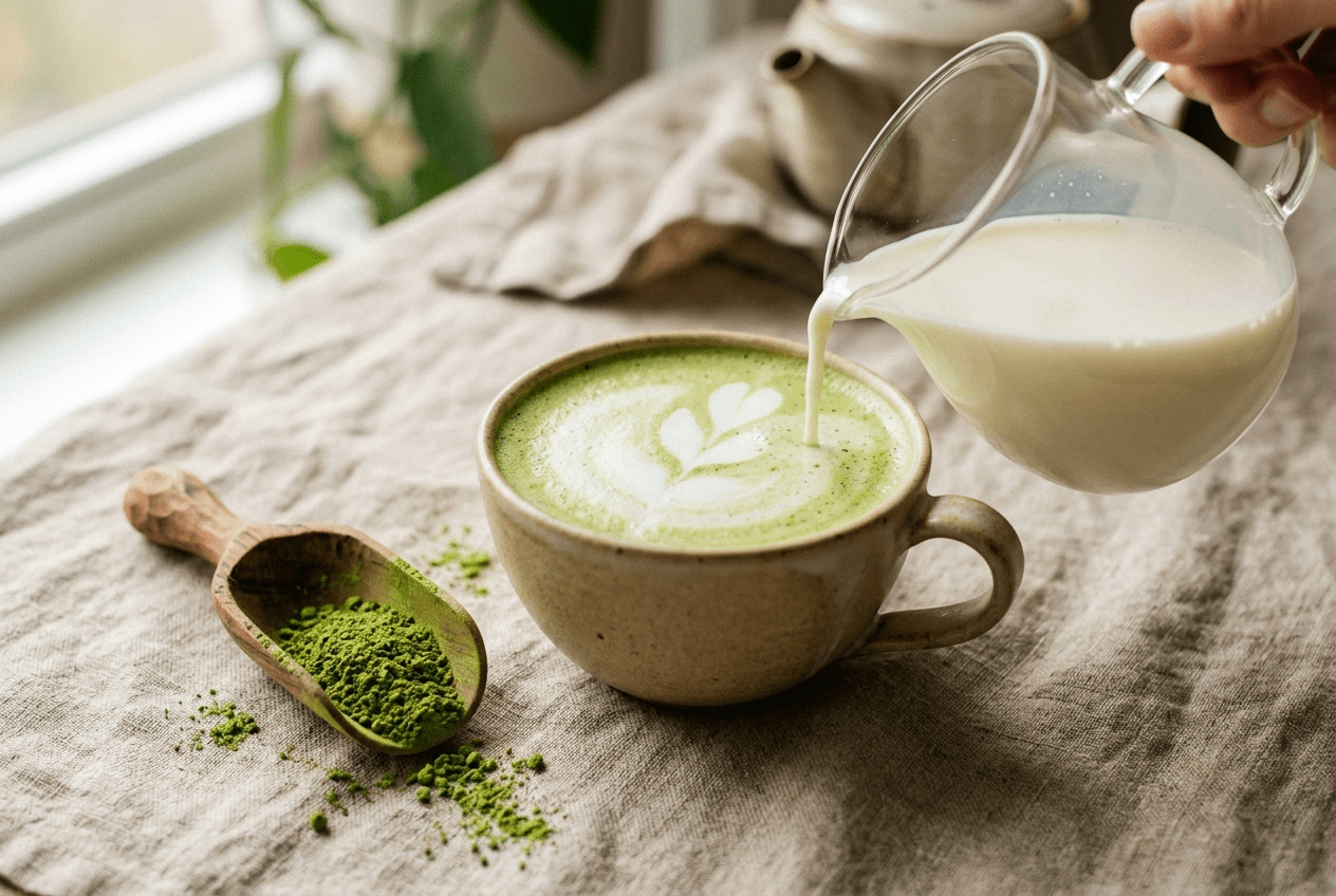 Lait et matcha : le lait réduit-il les bienfaits du matcha ? - Tsuki Matcha