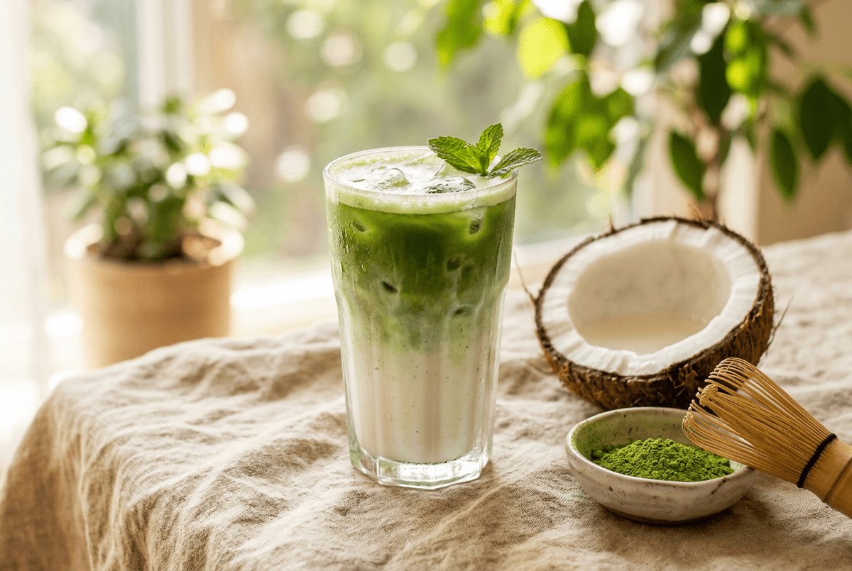 Matcha à l'eau de coco : la recette à trois ingrédients - Tsuki Matcha
