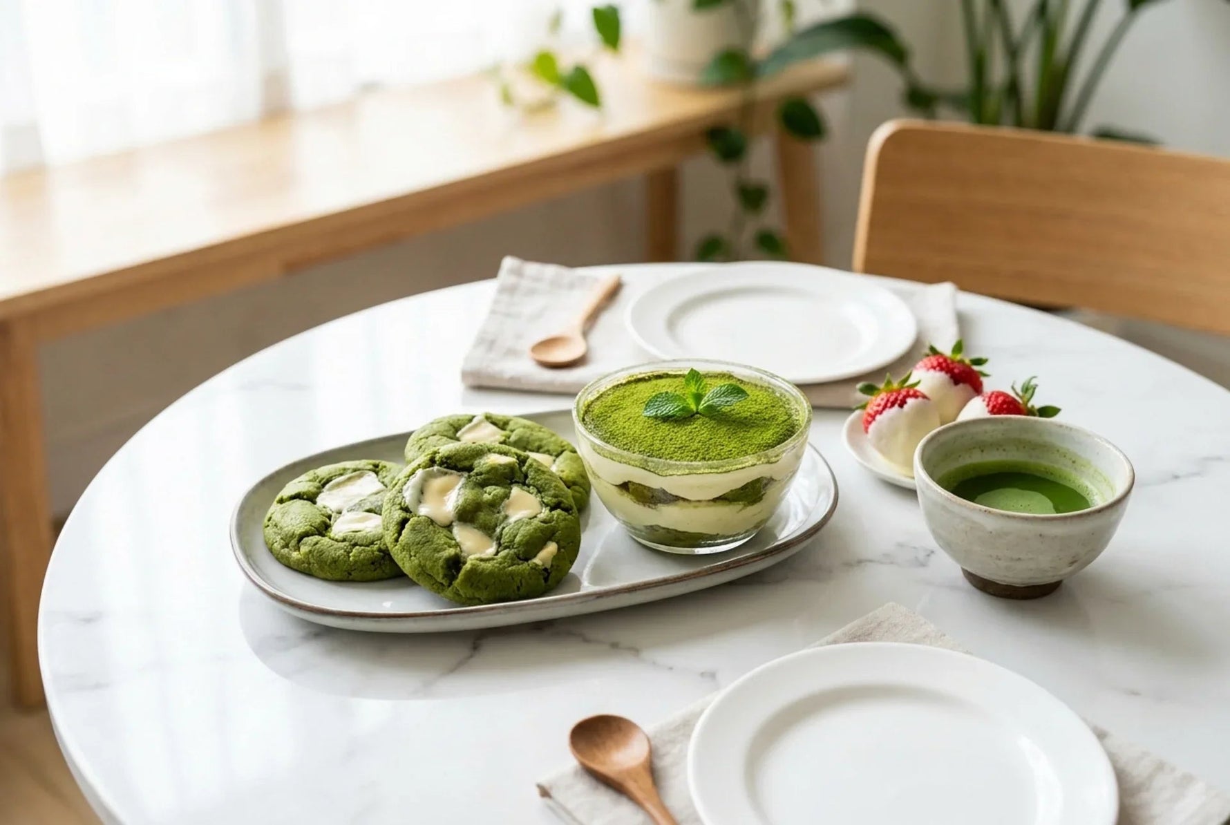Matcha en pâtisserie : cookies, tiramisu et chocolat fraise - Tsuki Matcha