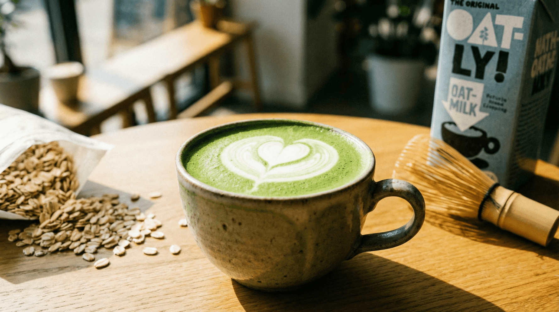 Matcha latte au lait d'avoine - Tsuki Matcha