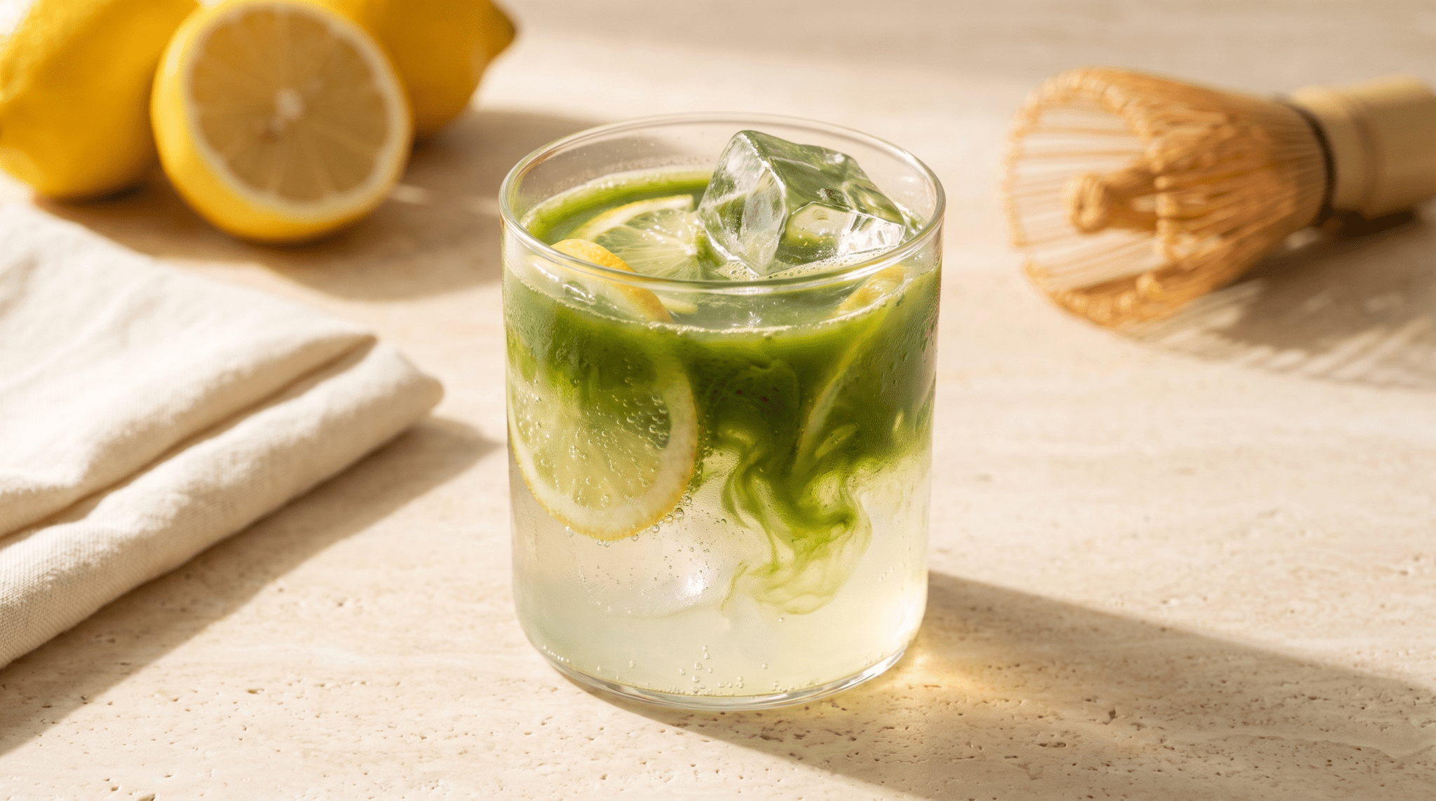 Matcha lemonade glacé : l'alternative fraîche au café d'été - Tsuki Matcha