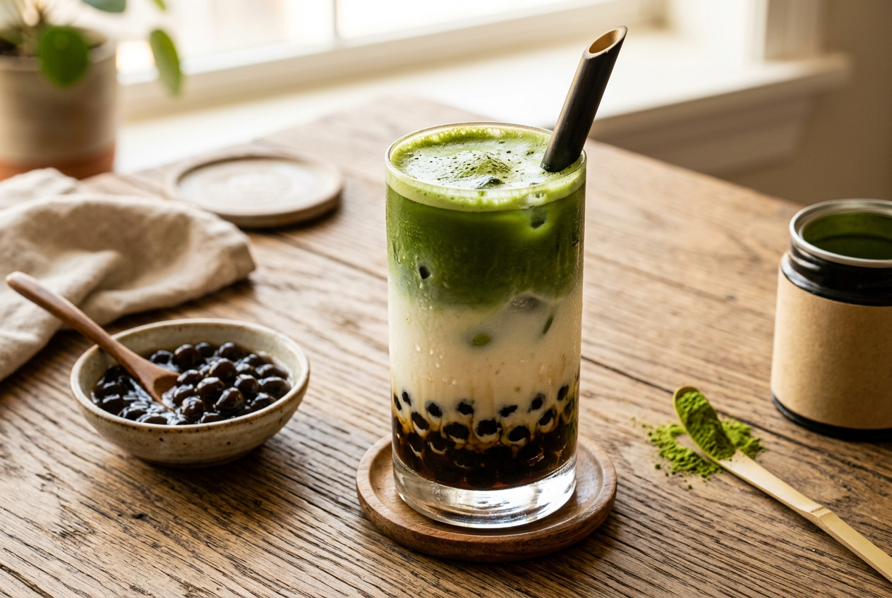 Bubble tea matcha : recette du boba maison en 30 min