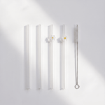 Lot de 4 pailles en verre - Tsuki Matcha