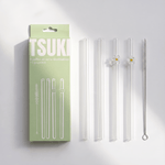 Lot de 4 pailles en verre - Tsuki Matcha